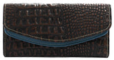 HAARLEM Women KUZE 26095 Leather Wallet Brown & Blue